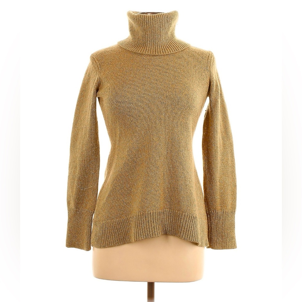 Glittery Gold Turtleneck Sweater, by Ann Taylor